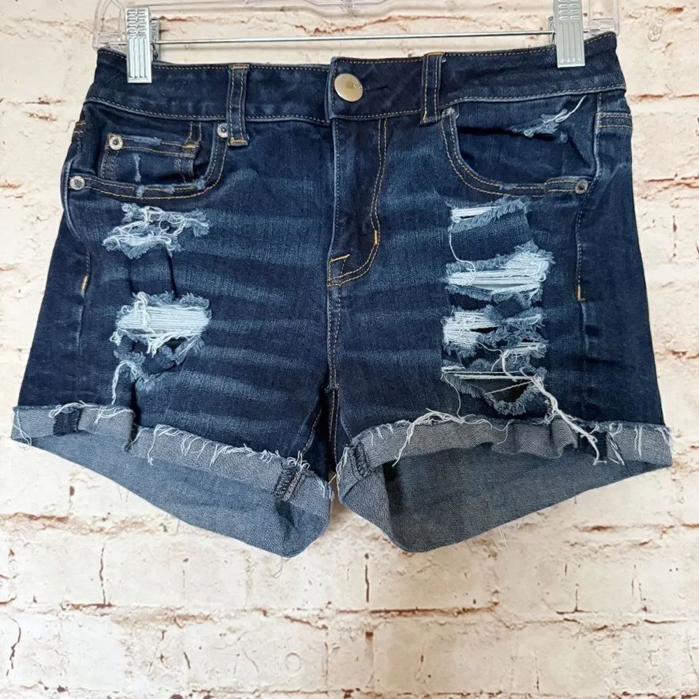 American Eagle hi rise shortie Jean shorts